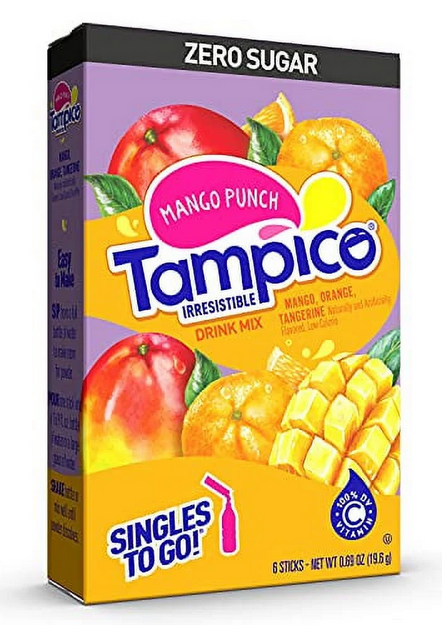 Tampico Singles To Go Drink Mix Packets Mango Punch Sugar Free 6ct