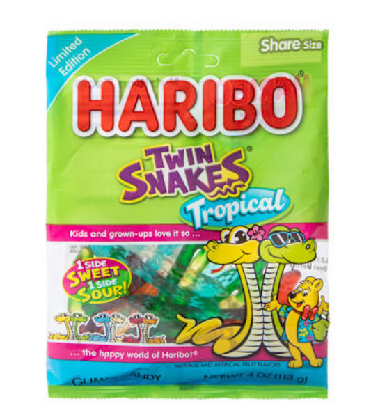Haribo® Limited Edition Twin Snakes® Tropical Gummi Candy 4oz