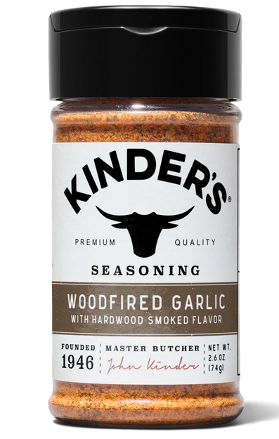 Kinder's Woodfired Garlic Seasoning Blend with Smoked Garlic and BBQ Spices, 2.3 oz
