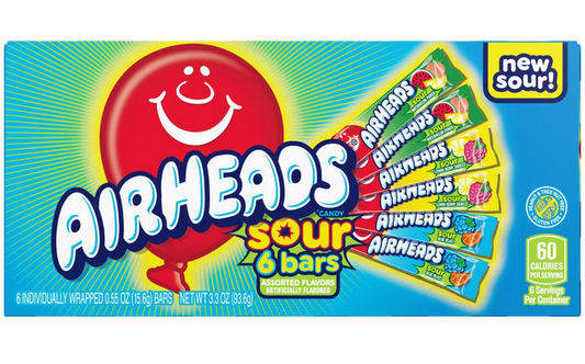 Airheads Singles Assorted Theater Box Candy - 3.3oz/6ct