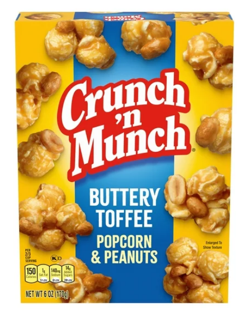 Crunch 'n Munch Buttery Toffee Popcorn with Peanuts, 6 oz