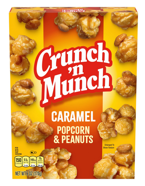 Crunch 'n Munch Caramel Popcorn with Peanuts, 6 oz
