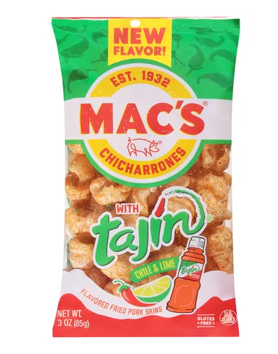 Mac's Chicharrones, with Tajin Chile & Lime