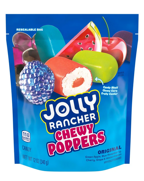 JOLLY RANCHER Chewy Poppers Original Fruit Flavored Candy Bag, 12 oz