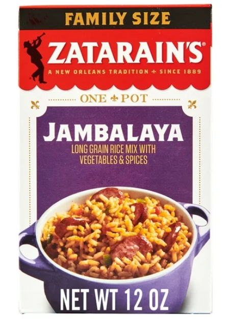 Zatarain's No Artificial Flavors Gluten Free Family Size Jambalaya Rice Dinner Mix, 12 oz Box