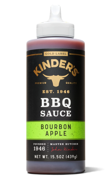 Kinder's Gold Label Bourbon Apple BBQ Sauce, 15.5 oz Squeeze Bottle