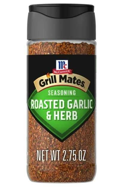 McCormick Grill Mates Gluten Free Roasted Garlic & Herb Seasoning, 2.75 oz Bottle