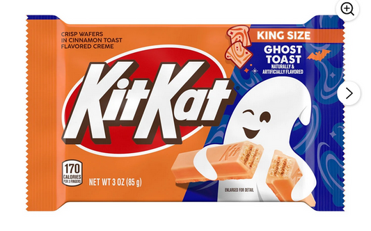 Kit Kat Cinnamon Toasted Flavored Creme Wafer King Size Halloween Candy, Bar 3 oz