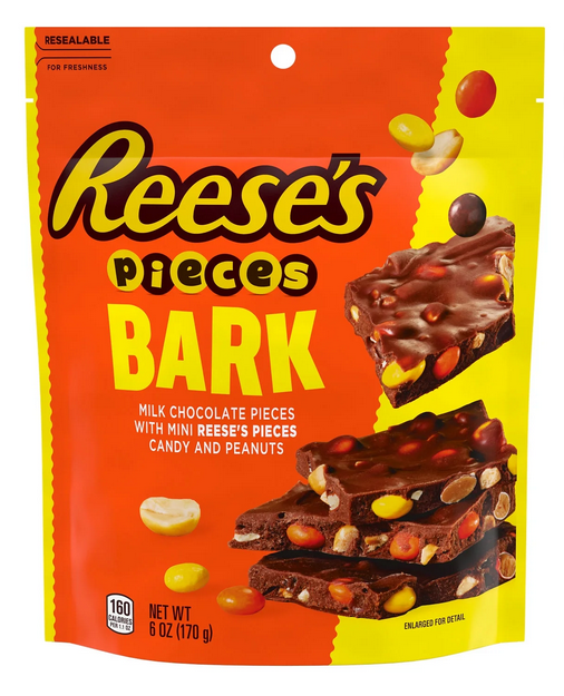 REESE'S PIECES Milk Chocolate Candy with Peanuts Bark Bag, 6 oz
