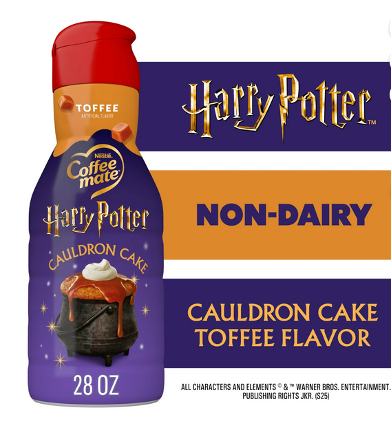 Coffee mate Harry Potter Cauldron Cake, Toffee Flavored Creamer, Liquid Coffee Creamer 28 fl oz