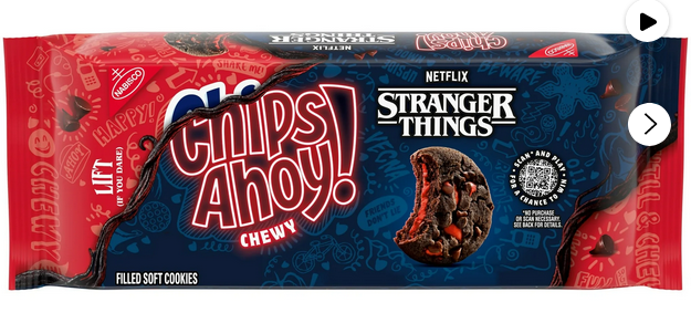 CHIPS AHOY! Stranger Things Chewy Chocolatey Strawberry-Flavored Filled Soft Cookies, Limited Edition, 9.9 oz