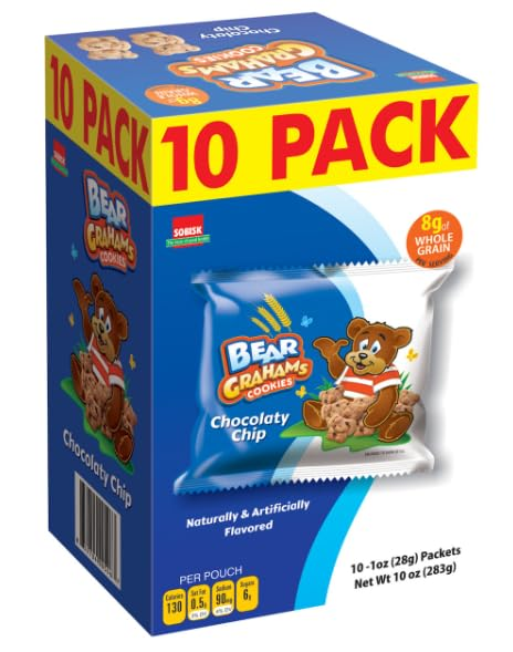 Sobisk Chocolate Chip Teddy Bear Cookies 10ct