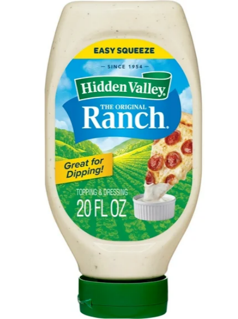 Hidden Valley Gluten Free Original Ranch Dipping Sauce Salad Dressing and Topping, 20 fl oz