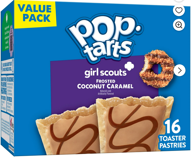 Pop-Tarts Frosted Coconut Caramel Toaster Pastries, Breakfast Foods, Shelf-Stable, 27 oz (16 Count)