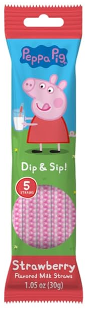 Peppa Pig Milk Straws Strawberry Pack of 5