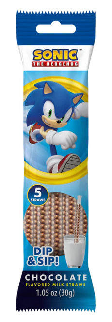 Sonic Dip &amp; Sip Milk Straws Chocolate Pack of 5