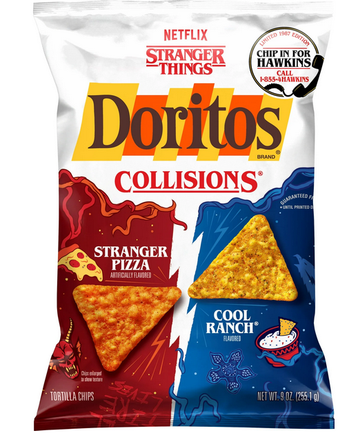 Doritos Collisions Netflix Stranger Things Stranger Pizza &amp; Cool Ranch Tortilla Chips Bag, 9 oz