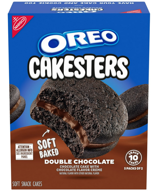 OREO Cakesters Double Chocolate Soft Snack Cakes, 5 - 2.02 oz Snack Packs
