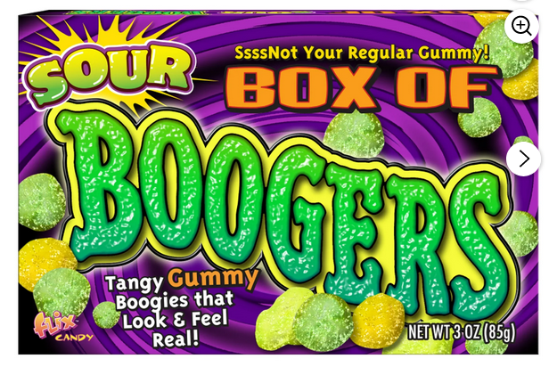 Flix Candy Halloween, Sour Boogers, Assorted Flavors Gummy, 3oz Box