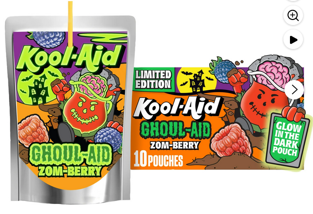 Kool-Aid Ghoul-Aid Scary Berry Flavored Drink, 10 Ct Box, 6 oz Pouches