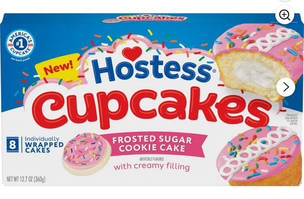 Hostess Cupcakes, Frosted Sugar Cookie Artificially Flavored Snack Cakes, 12.7 Oz. Box