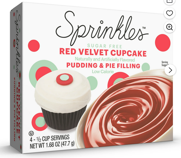 Sprinkles Red Velvet Cupcake Sugar-Free Instant Pudding Mix, 4 Servings, 1.68 oz Box