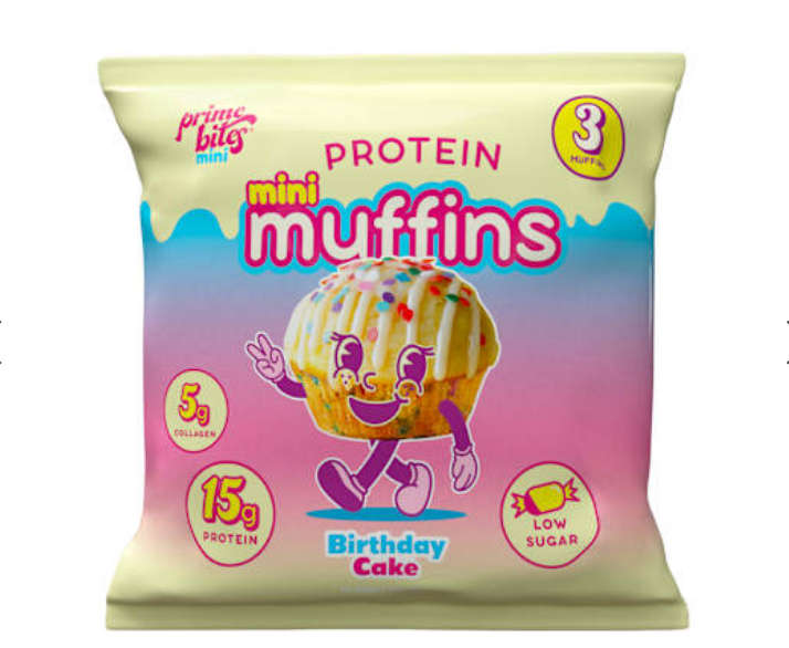 Prime Bites® Protein Mini Muffins 3-Pack - Birthday Cake