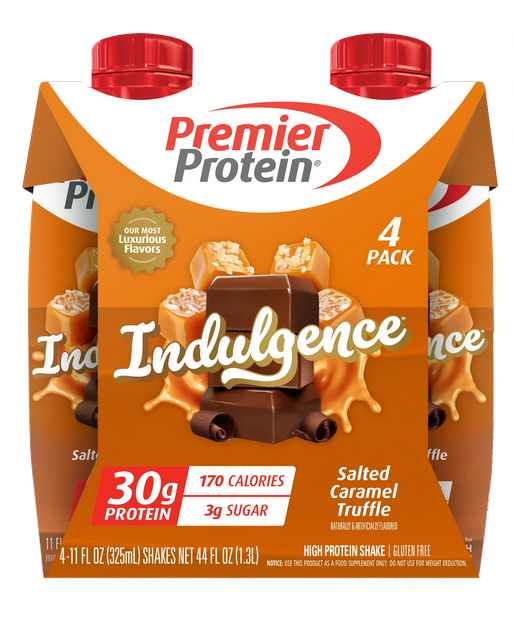 Premier Protein Indulgence Protein Shake, Salted Caramel Truffle, 30g Protein, 11 fl oz, 4 Ct