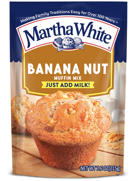 Martha White Banana Nut Muffin Mix, 7.6 oz Bag