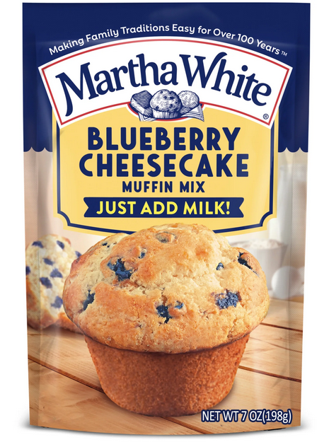 Martha White Blueberry Cheesecake Muffin Mix, 7 oz Bag
