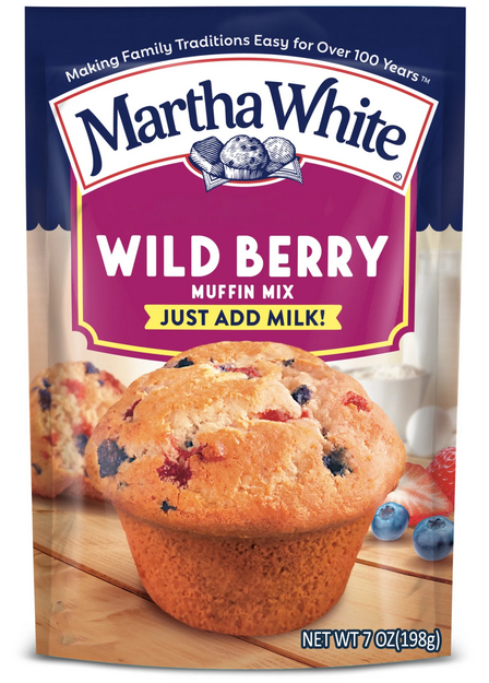 Martha White Wildberry Muffin Mix, 7 oz Bag