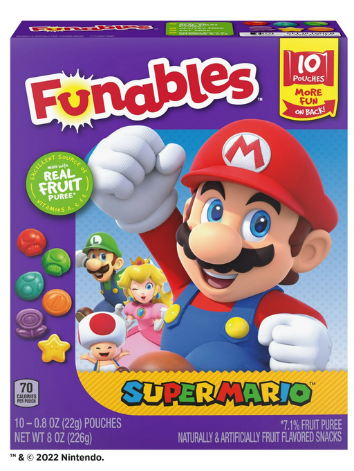 Funables Fruit Flavored Snacks, Super Mario, 0.8 oz, 10 Count