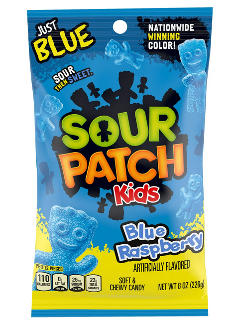 SOUR PATCH KIDS Blue Raspberry Soft &amp; Chewy Candy, 8 oz