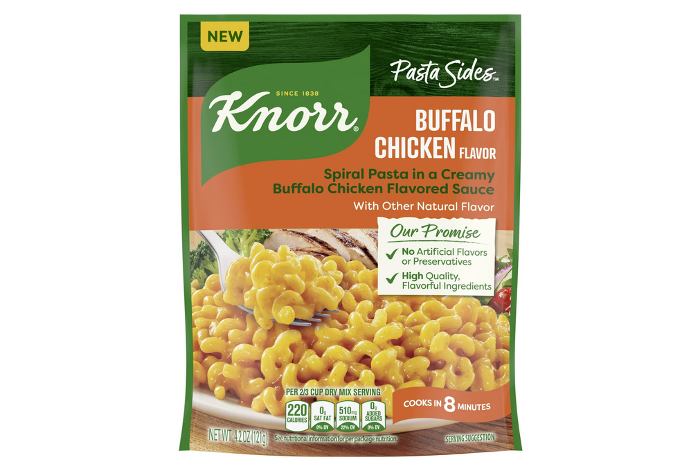 Knorr Pasta Sides Buffalo Chicken Flavor Spiral Pasta Made with No Artificial Flavors, 4.2 Oz Pouch