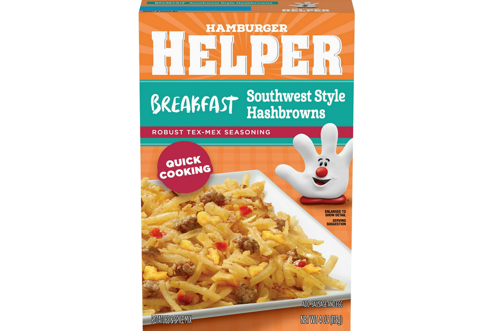 Helper Breakfast Southwest Style Hashbrowns with Robust Tex-Mex Seasoning, 4oz Box