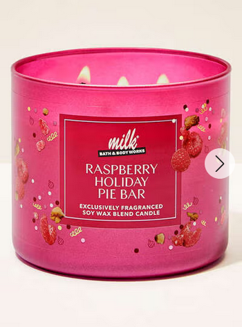 Raspberry Holiday Pie Bar  3-Wick Candle