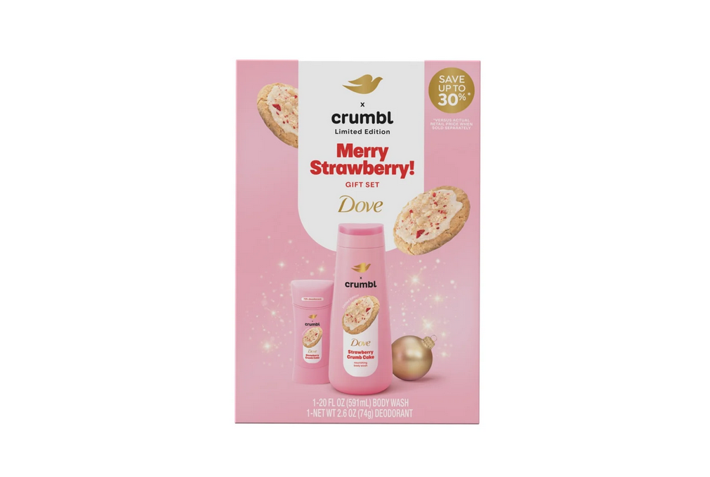 Dove Crumbl Limited Edition Body Care Gift Set Strawberry Crumb Cake