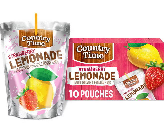 Country Time Strawberry Lemonade Juice Boxes - 10pk/6 fl oz Pouches