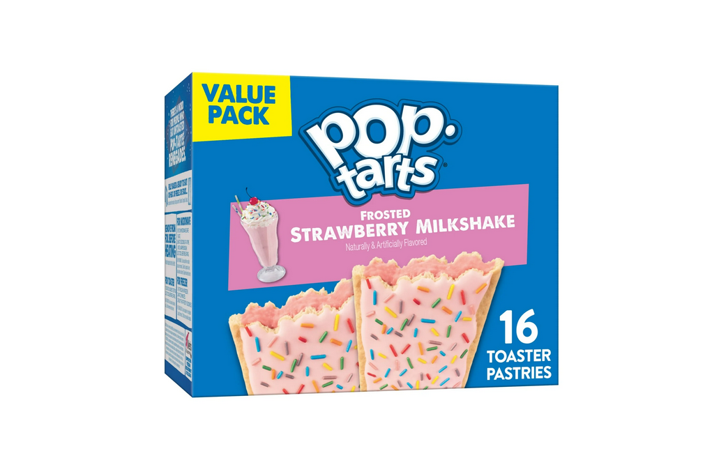 Pop-Tarts Frosted Strawberry Milkshake Toaster Pastries, Breakfast Foods, Shelf-Stable, 27 oz (16 Count)