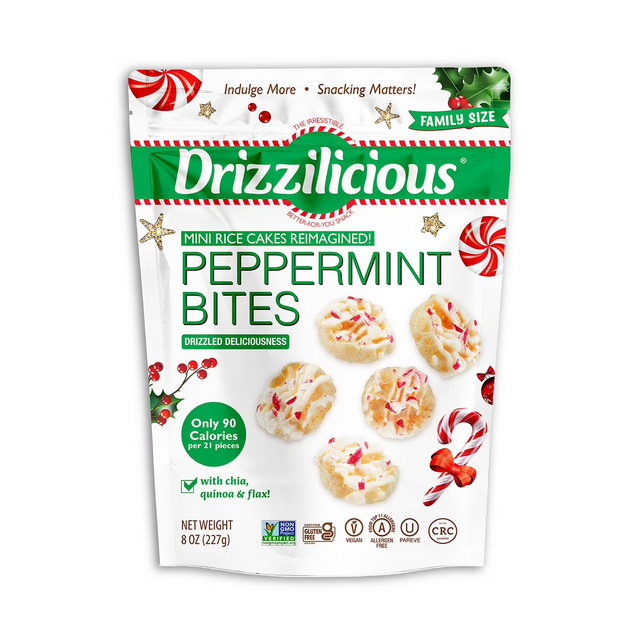 Drizzilicious Peppermint Mini Rice Cakes, 8 oz