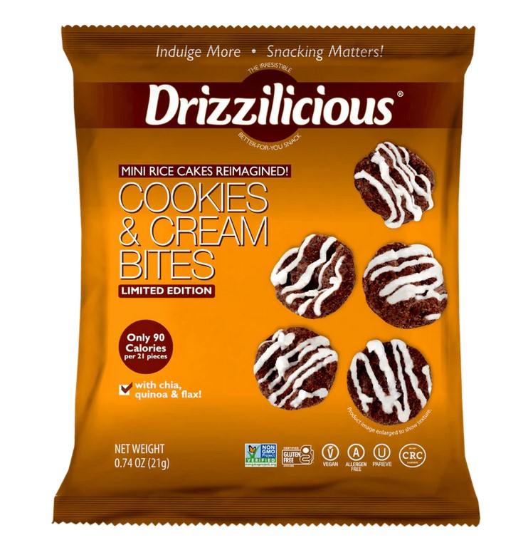 Drizzilicious Cookies &amp; Cream Mini Rice Cakes 0.74oz