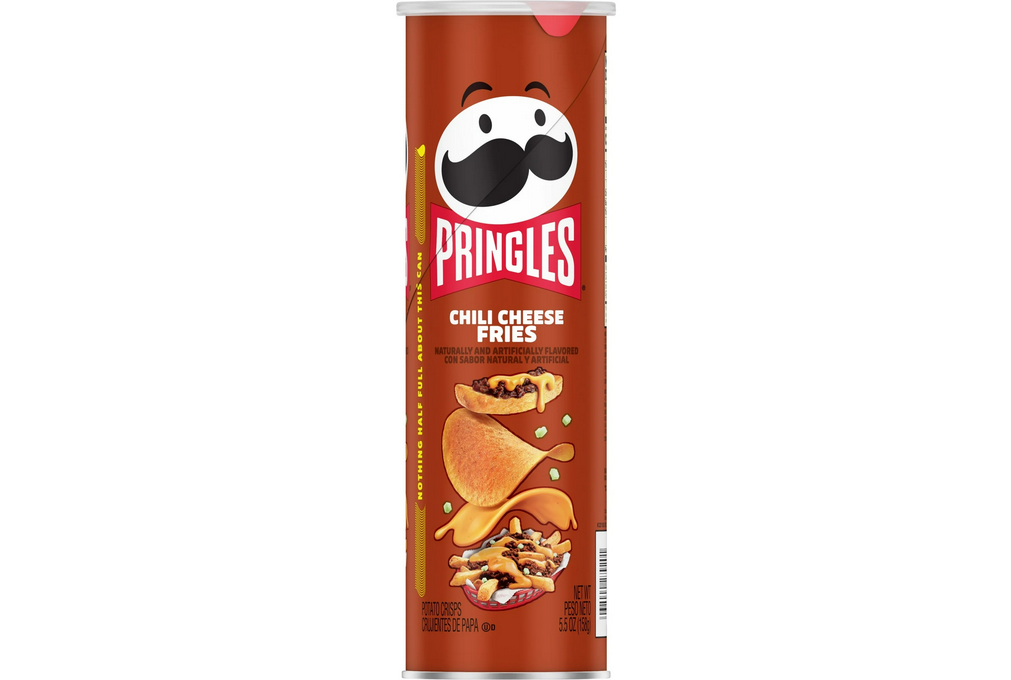 Pringles Chili Cheese Fries Potato Crisps Chips, Lunch Snacks, 5.5 oz Canister