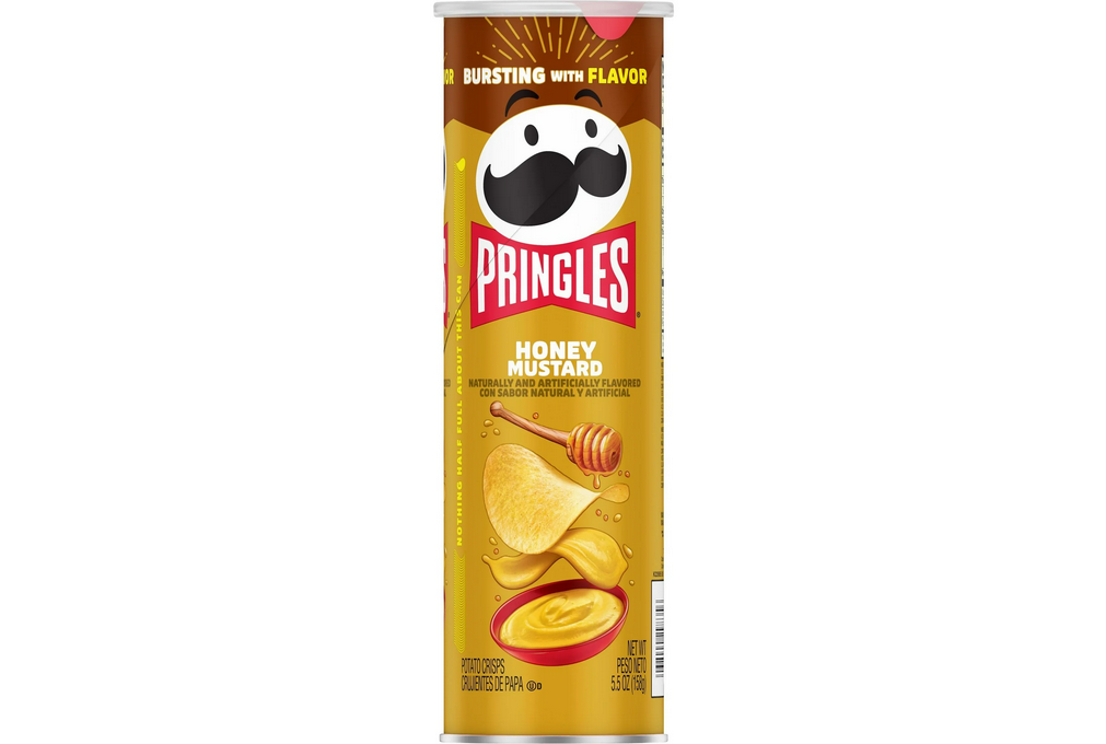 Pringles Honey Mustard Potato Crisps Chips, Lunch Snacks, 5.5 oz Canister