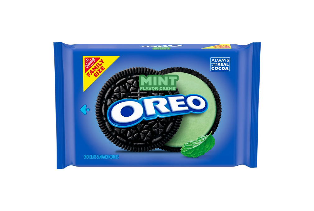 OREO Mint Creme Chocolate Sandwich Cookies, Family Size, 18.71 oz