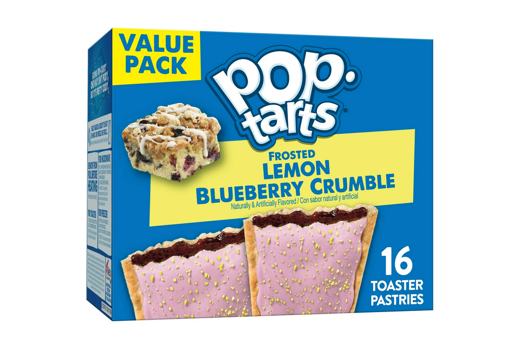 Pop-Tarts Frosted Lemon Blueberry Crumble Toaster Pastries, Breakfast Foods, Shelf-Stable, 27 oz (16 Count)