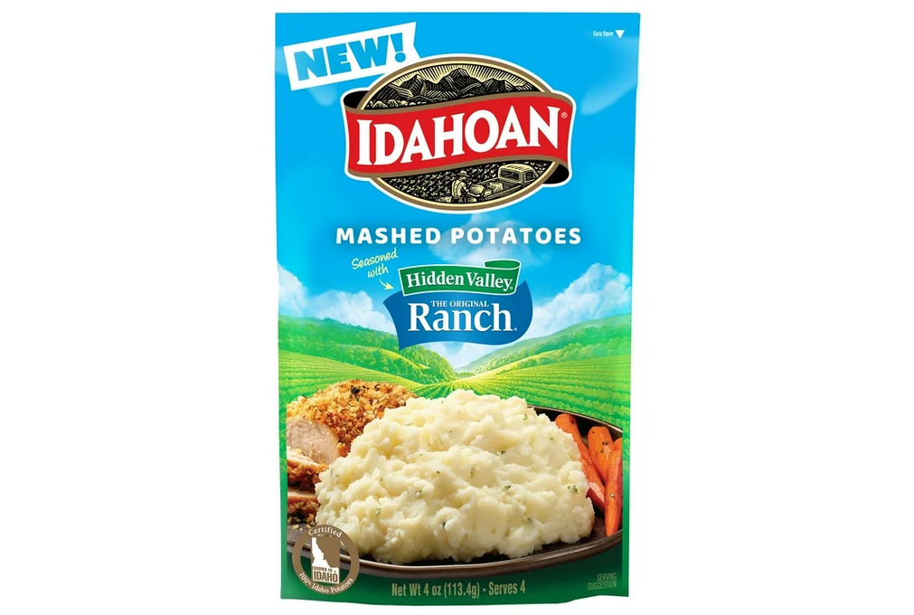 Idahoan Mashed Potatoes Seasoned with Hidden Valley Original Ranch Side Dish, 4 oz
