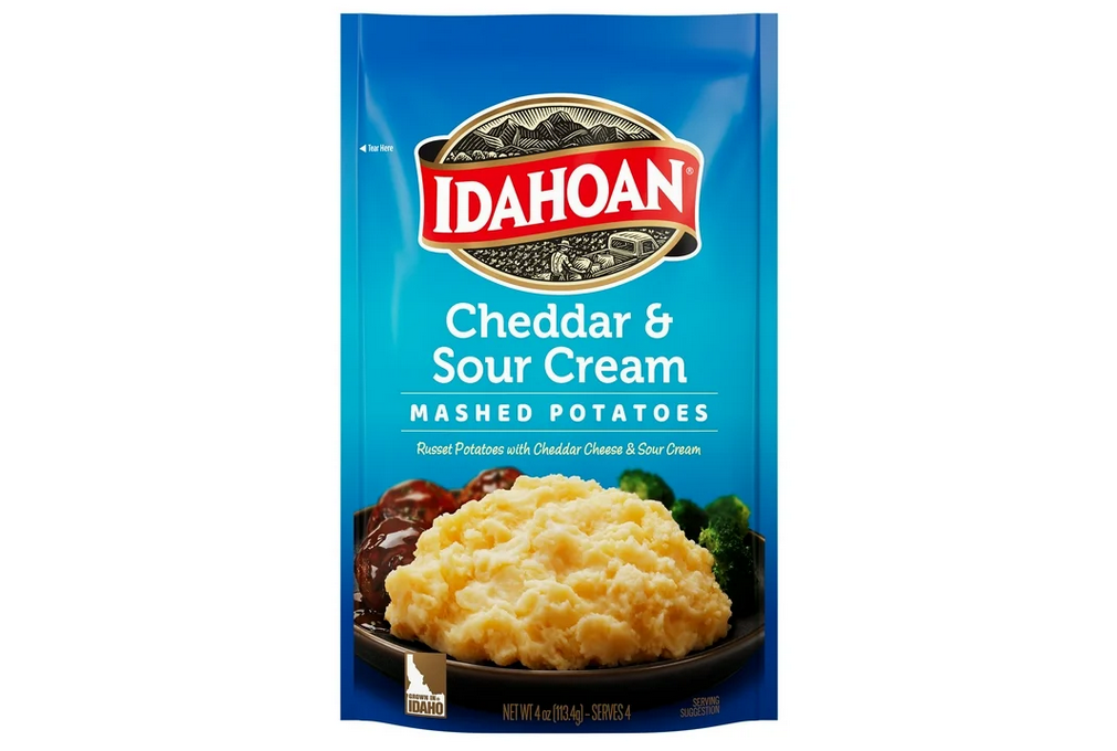 Idahoan Cheddar &amp; Sour Cream Mashed Potatoes Side Dish, 4 oz