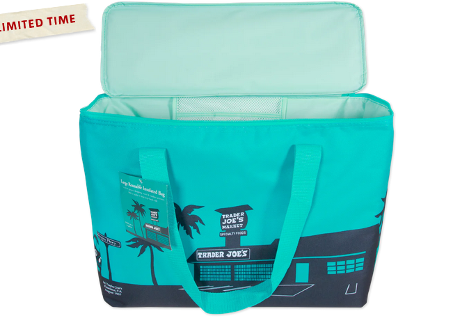 Large Reusable Insulated Bag, Teal
