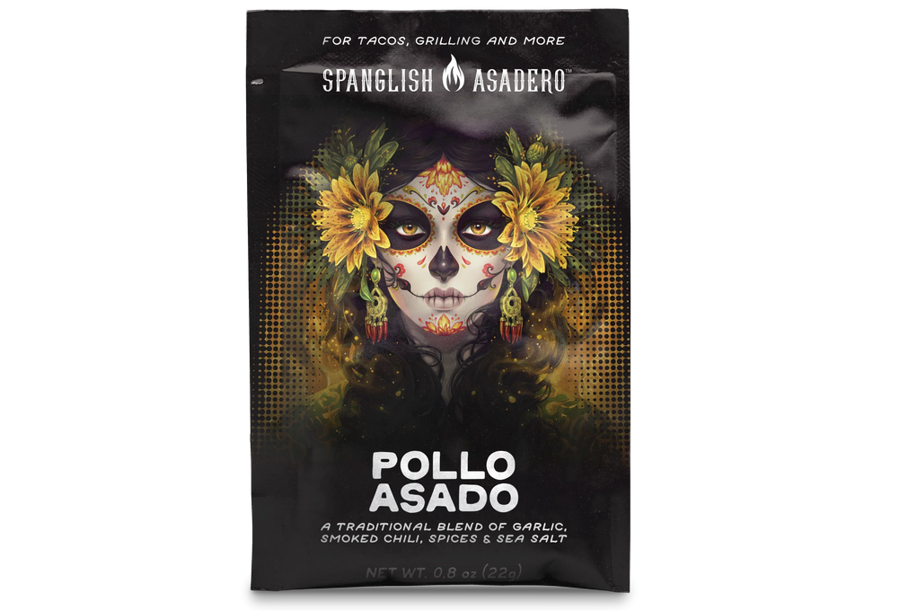Spanglish Asadero Pollo Asado Seasoning Blend with Garlic, Smoked Chili, and Spices, 0.8 oz Packet