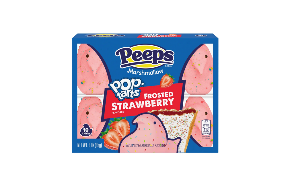 PEEPS, POP-TARTS Frosted Strawberry Flavored Marshmallow Chicks, Easter Candy, 10ct
